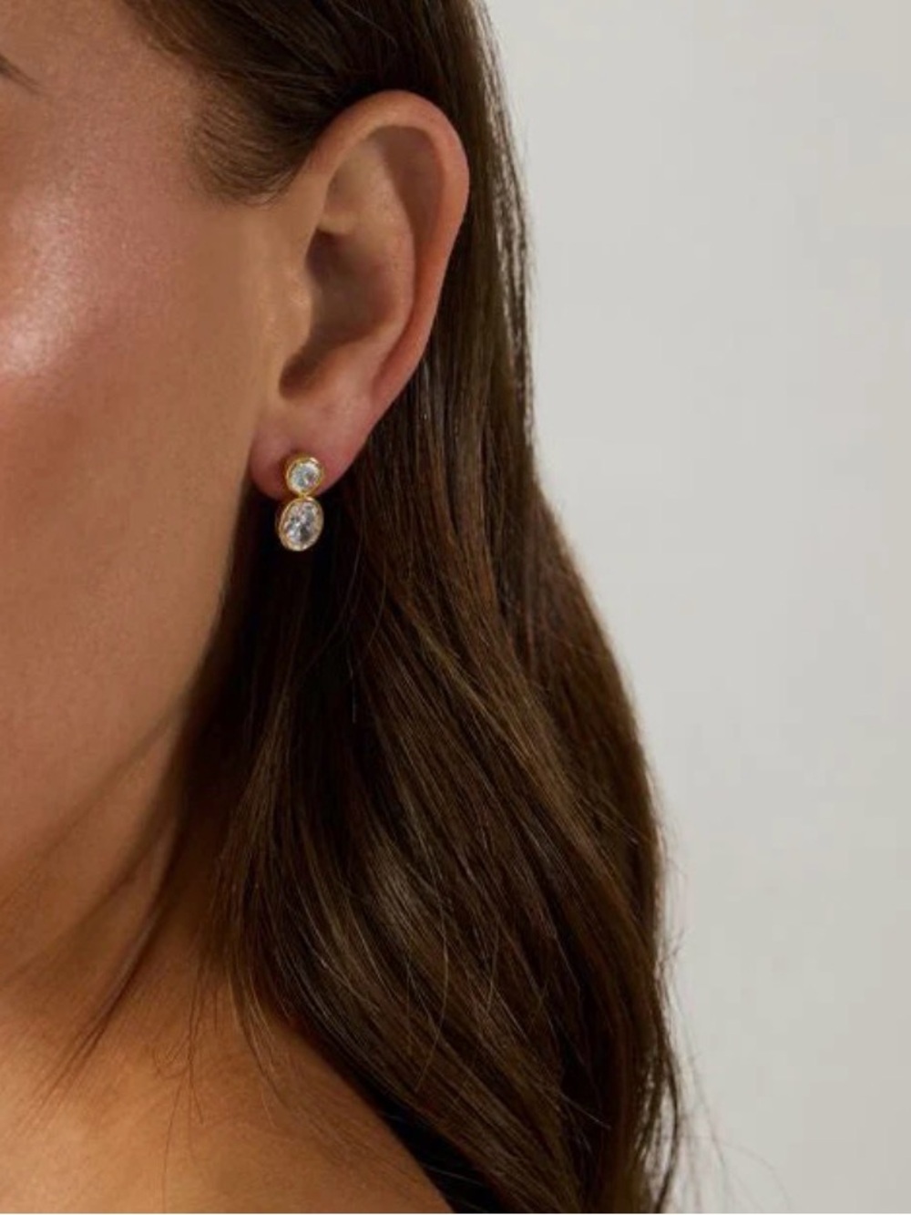 Alexa Leigh “Jordan” Earrings Oval & Circle Studs Pair Vermeil in Box - Picture 4 of 10